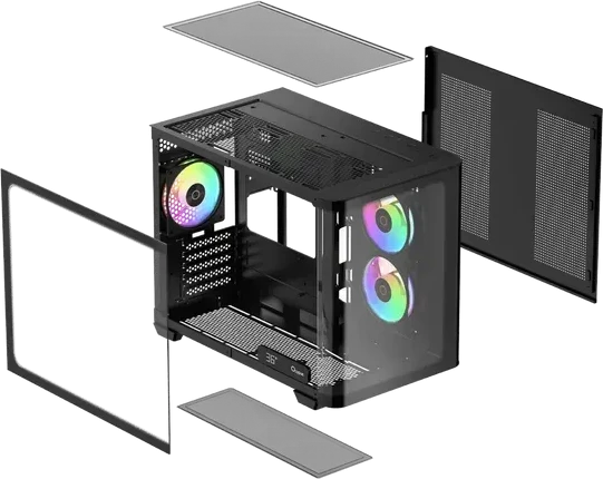 Корпус Ocypus Iota C50 Curve ARGB mATX/ITX, чёрный — 4