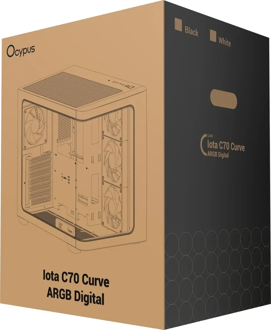Корпус Ocypus Iota C70 Curve ARGB ATX/mATX/mITX, белый