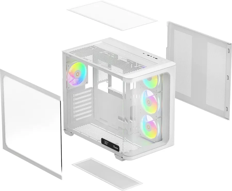 Корпус Ocypus Iota C70 Curve ARGB ATX/mATX/mITX, белый — 2