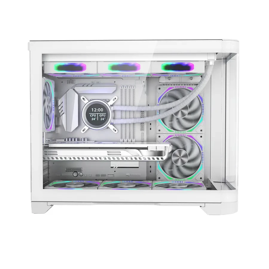 Корпус 1STPLAYER UV6, Micro-ATX/Mini-ITX, белый