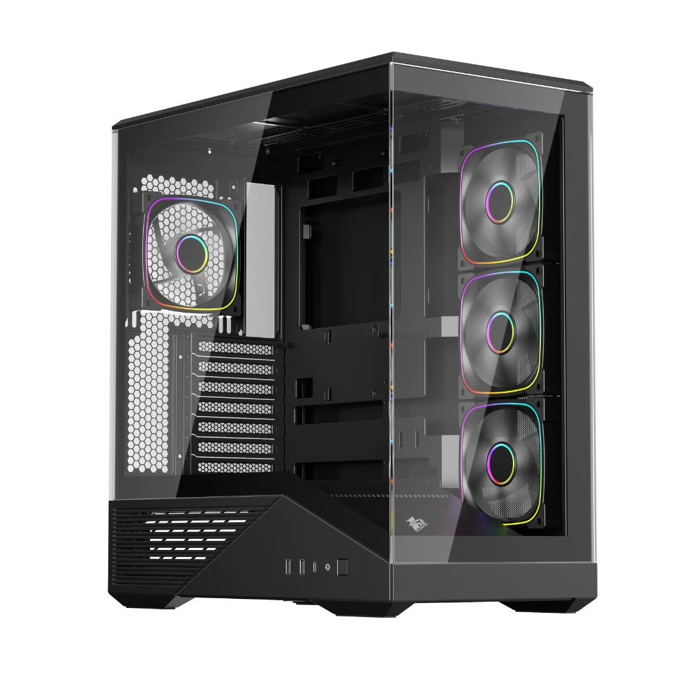 Корпус 1STPLAYER FIREBASE GM7, ATX/Micro-ATX/Mini-ITX, чёрный
