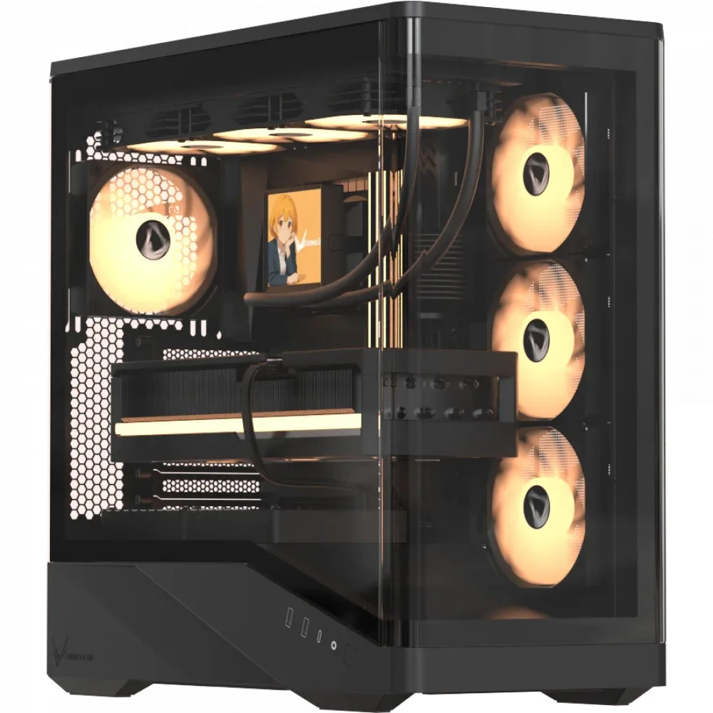 Корпус Formula V Crystal U9 PA Black, ATX, 4x120mm ARGB, закалённое стекло