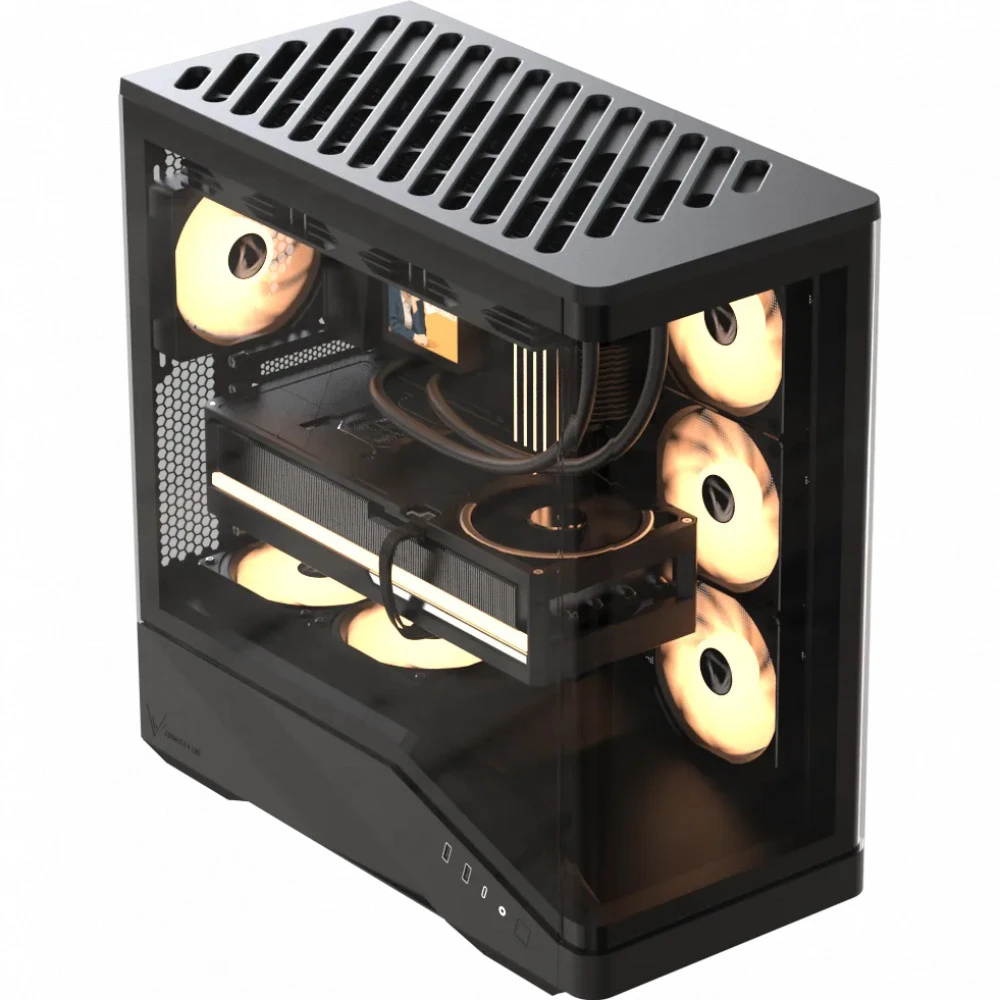 Корпус Formula V Crystal U9 PA Black, ATX, 4x120mm ARGB, закалённое стекло — 2