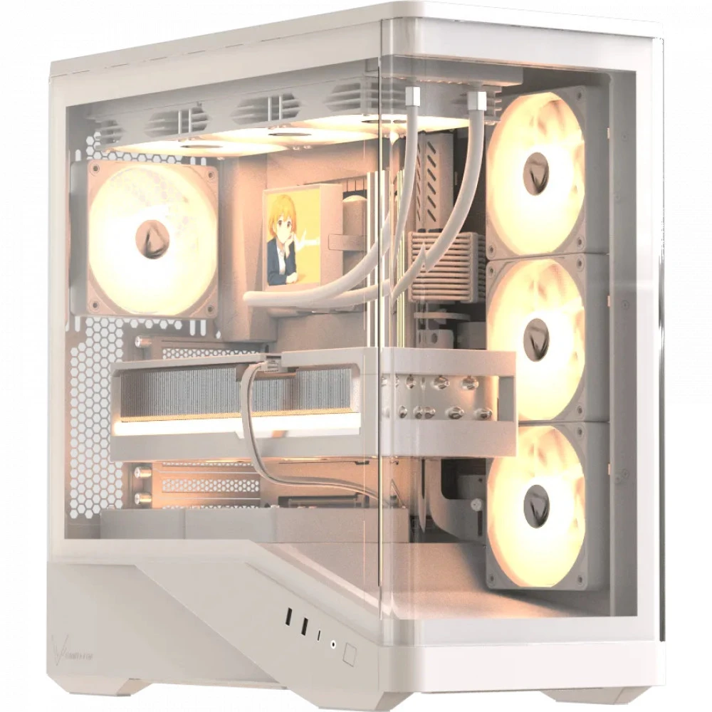 Корпус Formula V Crystal U9 PA White, ATX, 4x120mm ARGB, закалённое стекло — 3