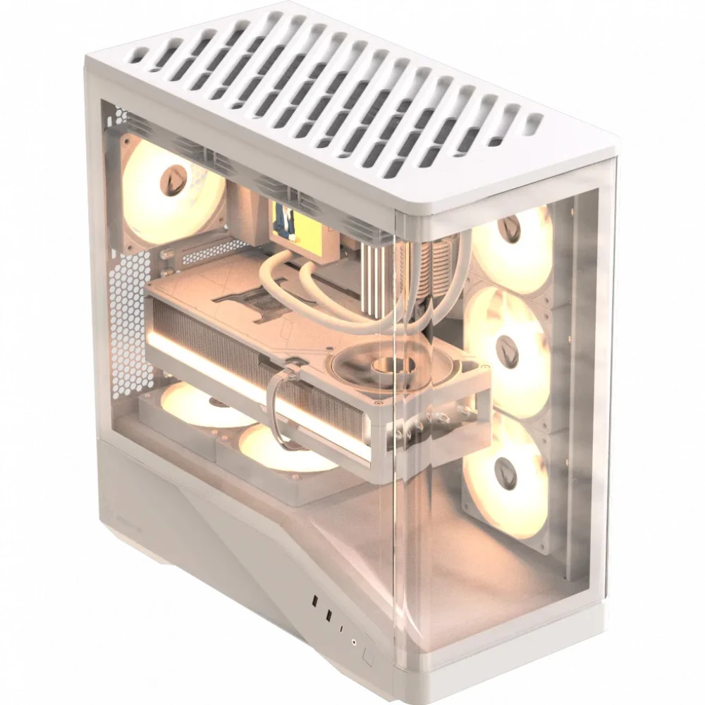 Корпус Formula V Crystal U9 PA White, ATX, 4x120mm ARGB, закалённое стекло — 4