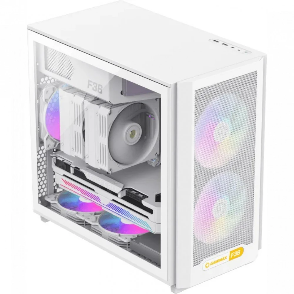 Корпус Gamemax F36 WH, белый, без БП — 4