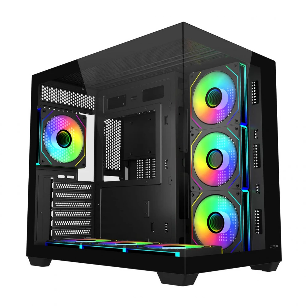 Корпус FSP M341-BA, ATX, ARGB, Black, без БП