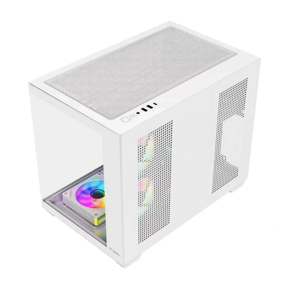 Корпус FSP S342-WA, mATX, 2xUSB3.0+Type-C, 6xARGB, белый — 3