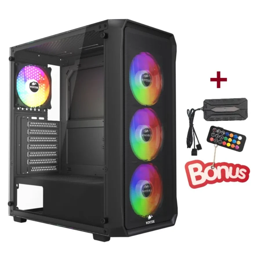 Корпус Wintek Tornado Pro PS195-B-M TG, черный