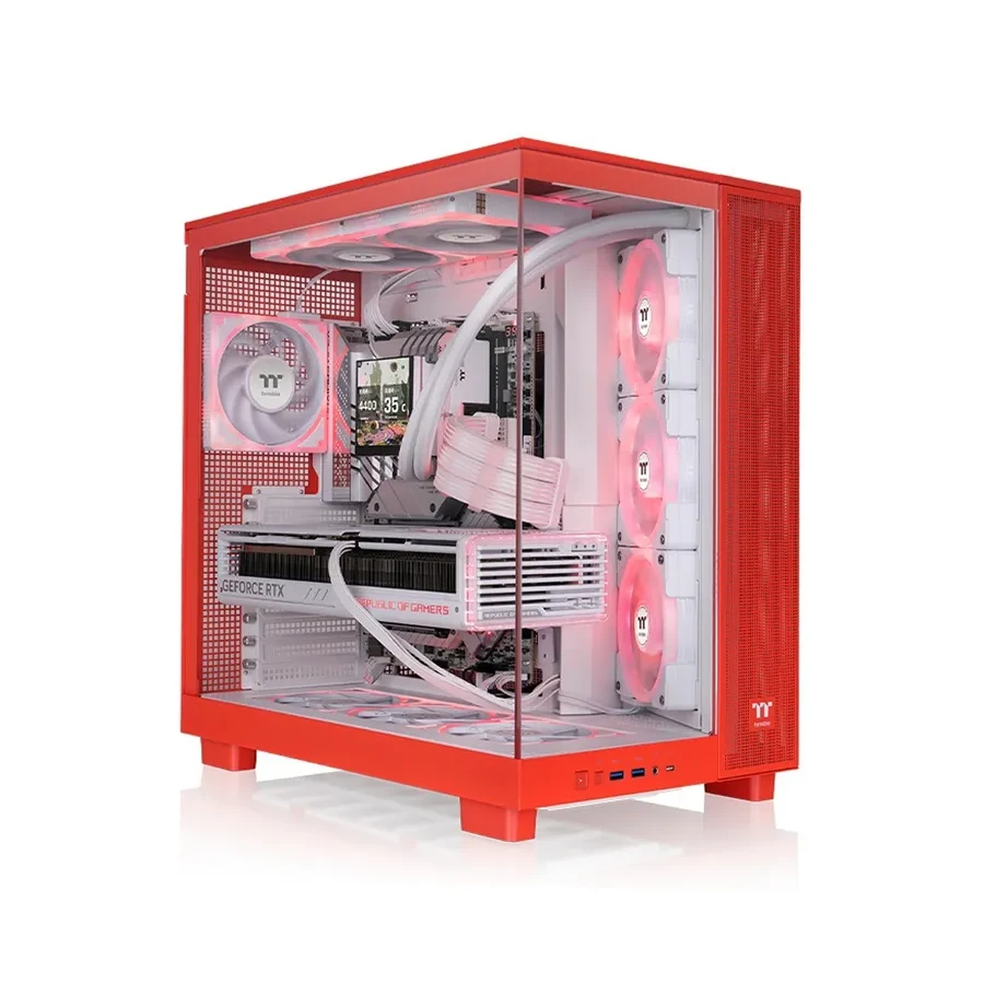 Компьютерный корпус Thermaltake View 380 XL TG ARGB Flaming Orange без Б/П — 2
