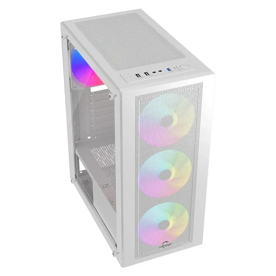 Корпус Wintek Magic L204-W-M TG, ATX/Micro ATX, USB1*3.0/1*2.0, 0.45mm, 4*12cm FRGB fan, White — 4