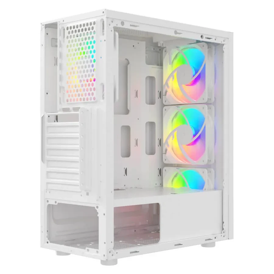 Корпус Wintek Magic L204-W-M TG, ATX/Micro ATX, USB1*3.0/1*2.0, 0.45mm, 4*12cm FRGB fan, White — 5