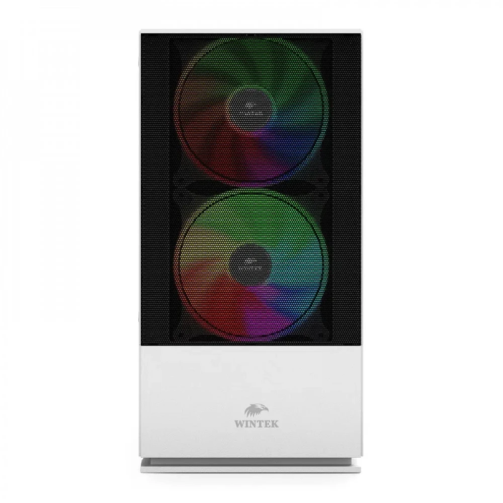 Корпус Wintek Shadow 701-W TG, Micro ATX, USB 1*3.0/1*2.0, HD-Audio+Mic, 2*14cm+1*12cm ARGB fan (без контроллера), белый — 3