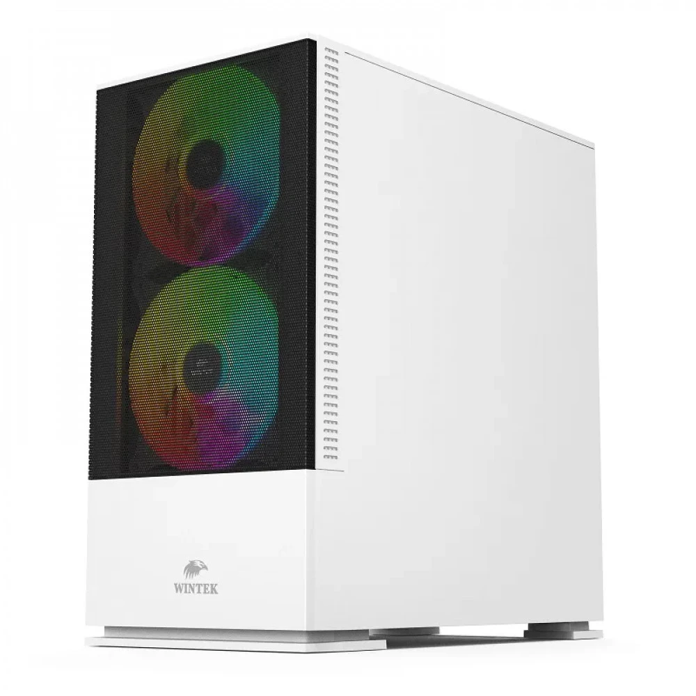 Корпус Wintek Shadow 701-W TG, Micro ATX, USB 1*3.0/1*2.0, HD-Audio+Mic, 2*14cm+1*12cm ARGB fan (без контроллера), белый — 4