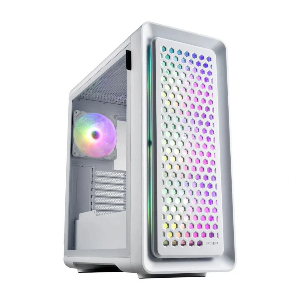 Кейс CUT593A-W, ATX Full Tower, E-ATX, ATX, M-ATX, Mini-ITX, USB3.0 x 2, Type-C, TG, White — 4
