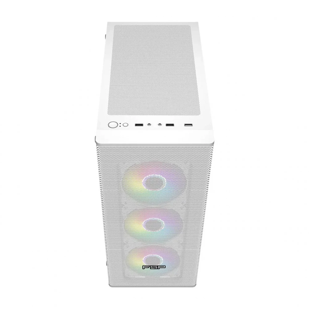 Компьютерный корпус FSP CMT196W, Без БП, 1xUSB3.0/2xUSB2.0, 4x ARGB 120mm, Glass, White, ATX — 2