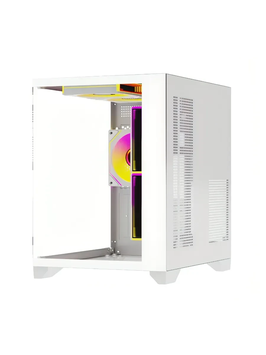 Корпус Wintek AQUABOX S05-W TG, Micro ATX, USB 1*3.0/2*2.0, HD+Mic, 5*12cm ARGB (контр. + пульт д/у), белый — 4