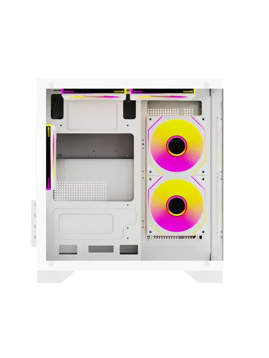 Корпус Wintek AQUABOX S05-W TG, Micro ATX, USB 1*3.0/2*2.0, HD+Mic, 5*12cm ARGB (контр. + пульт д/у), белый — 5