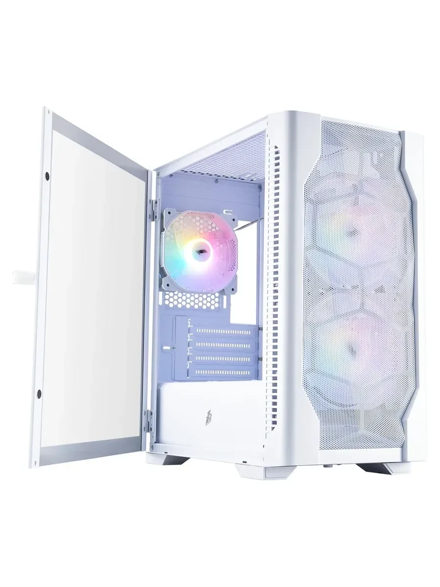 Корпус 1Stplayer DK-D4-WH, Midi Tower, ATX, White, 1x3.5"/1x2.5", 2xUSB2.0, 3хUSB3.0, RGB — 2