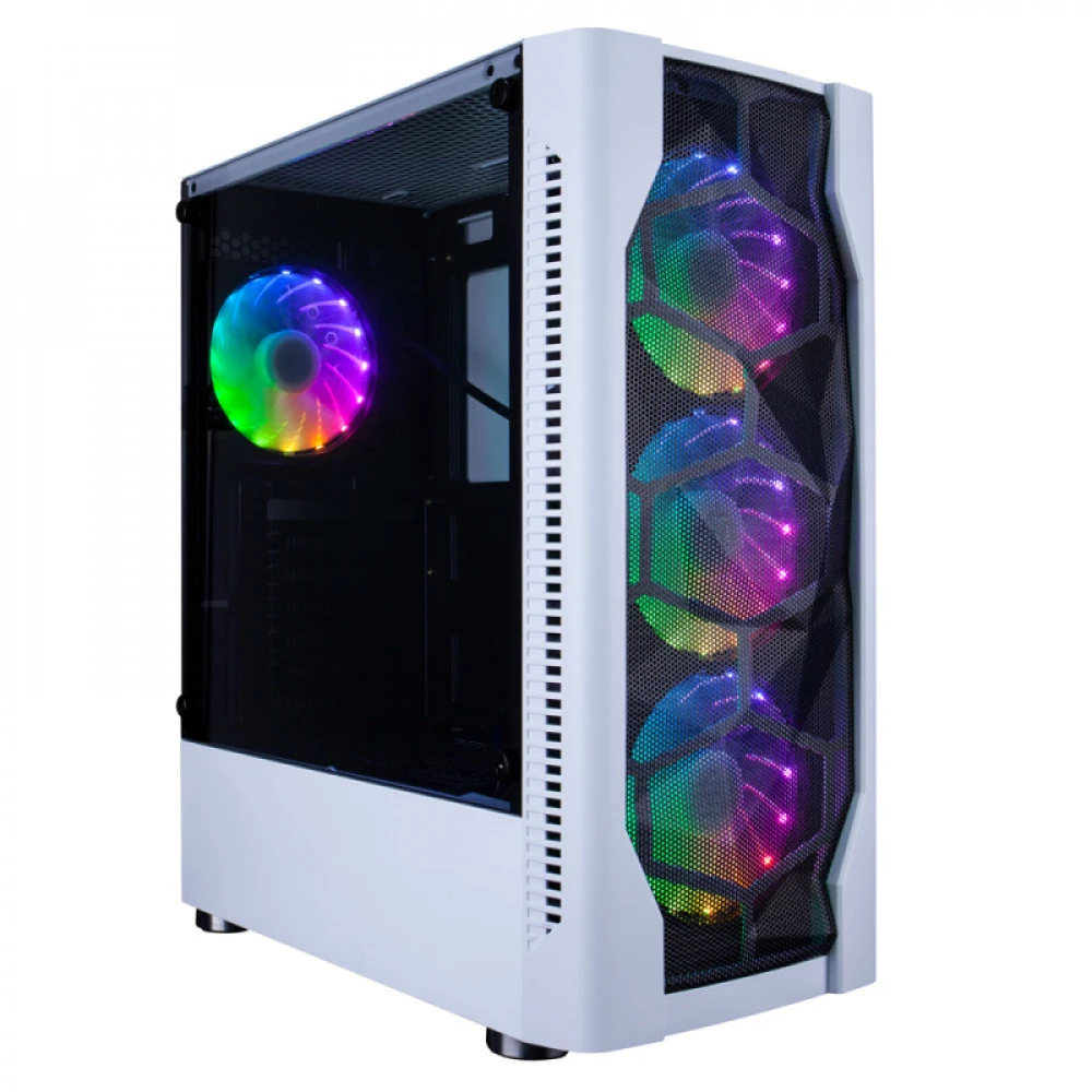 Корпус 1Stplayer DK-D4-WH, Midi Tower, ATX, White, 1x3.5"/1x2.5", 2xUSB2.0, 3хUSB3.0, RGB — 4
