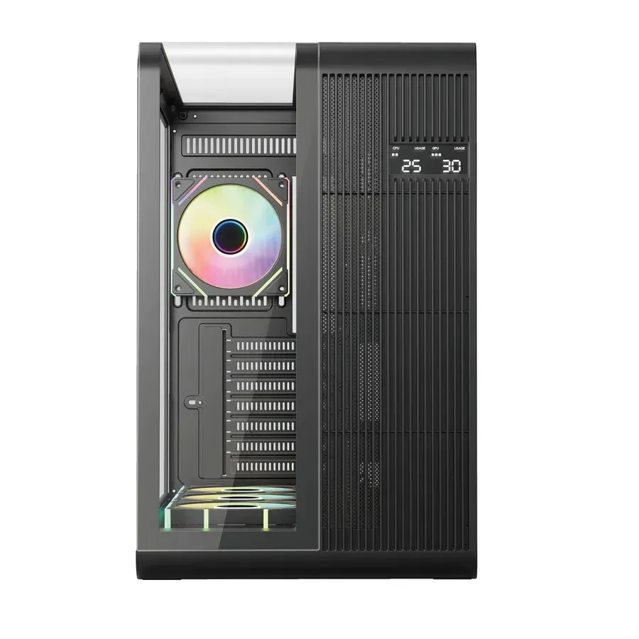 Корпус 1Stplayer RT7, Midi Tower, ATX, m-ITX, Black, 2x3.5"/3x2.5", 2xUSB3.0, USB-C, LCD — 3