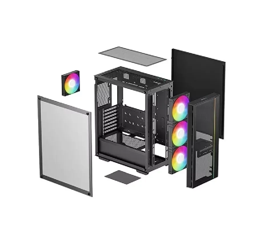 Корпус DeepCool Matrexx 55 Mesh V4, Midi Tower, ATX, Black, 2x3.5"/2x2.5", 2xUSB3.0 — 3