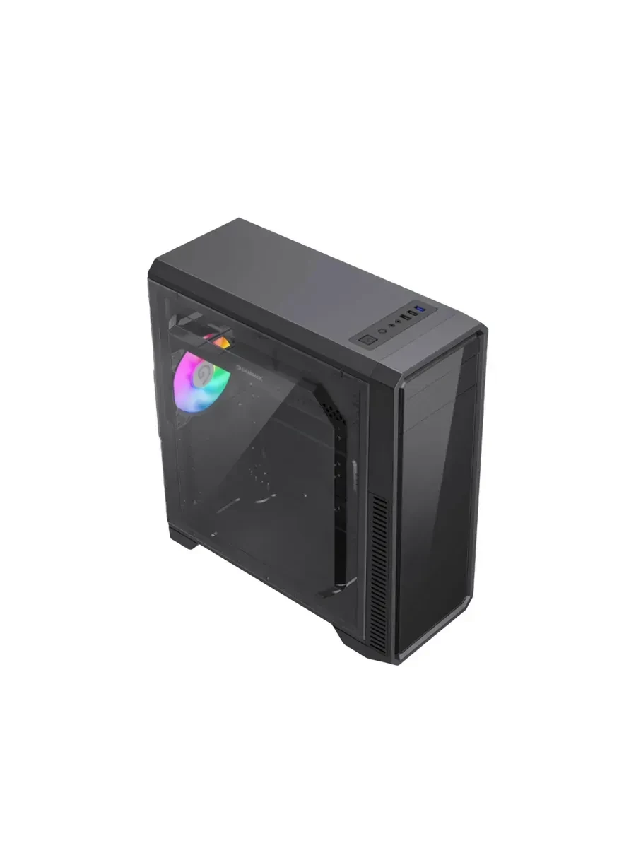 Корпус GameMax G561E-BK, Midi Tower, ATX, Black, 1x5.25"/2x3.5"/2x2.5", 2xUSB2.0, USB3.0, RGB — 2