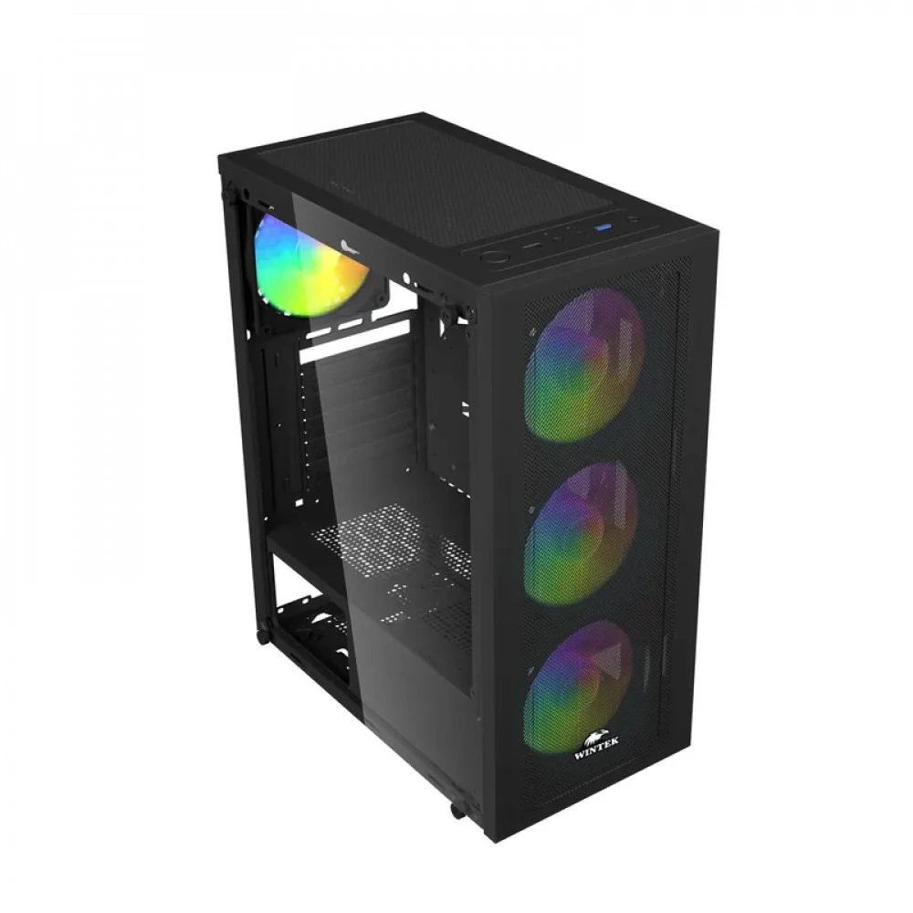 Корпус Wintek Magic L204-B-M TG, Midi Tower, ATX, Black, 2x3.5"/1x2.5", USB, USB3.0 — 4