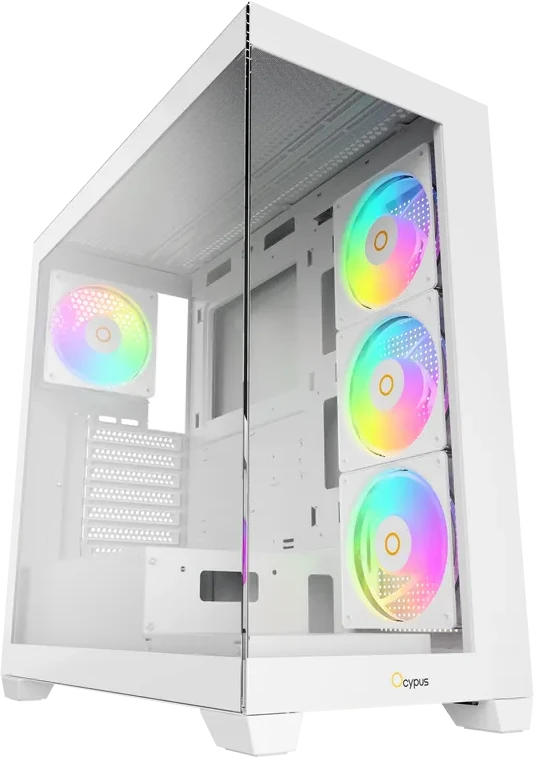 Корпус Ocypus Gamma C72 WH ARGB ATX/mATX/ITX 3xUSB Белый Gamma-C72-WHD400XX-GL