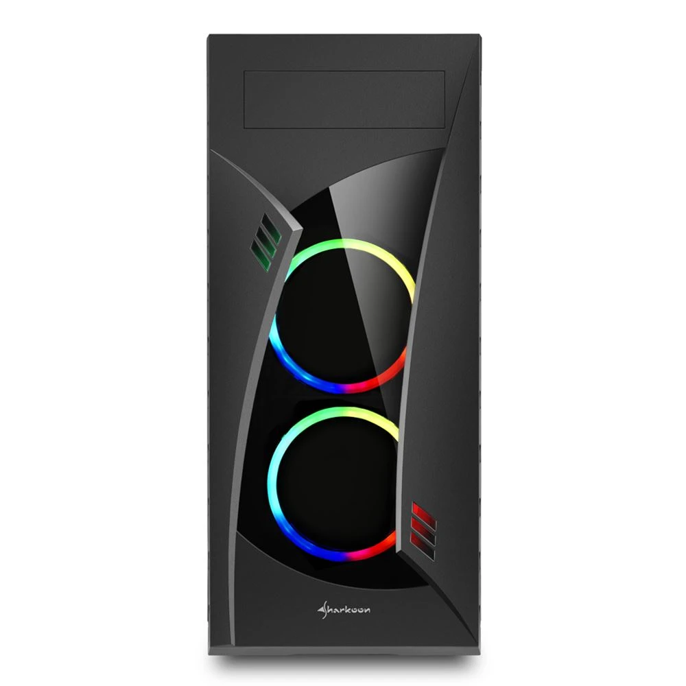 Корпус Sharkoon Night Shark RGB, Midi Tower, E-ATX, Black,1x5.25"/3x3.5"/5x2.5", 2xUSB2.0, 2xUSB3.0 — 2