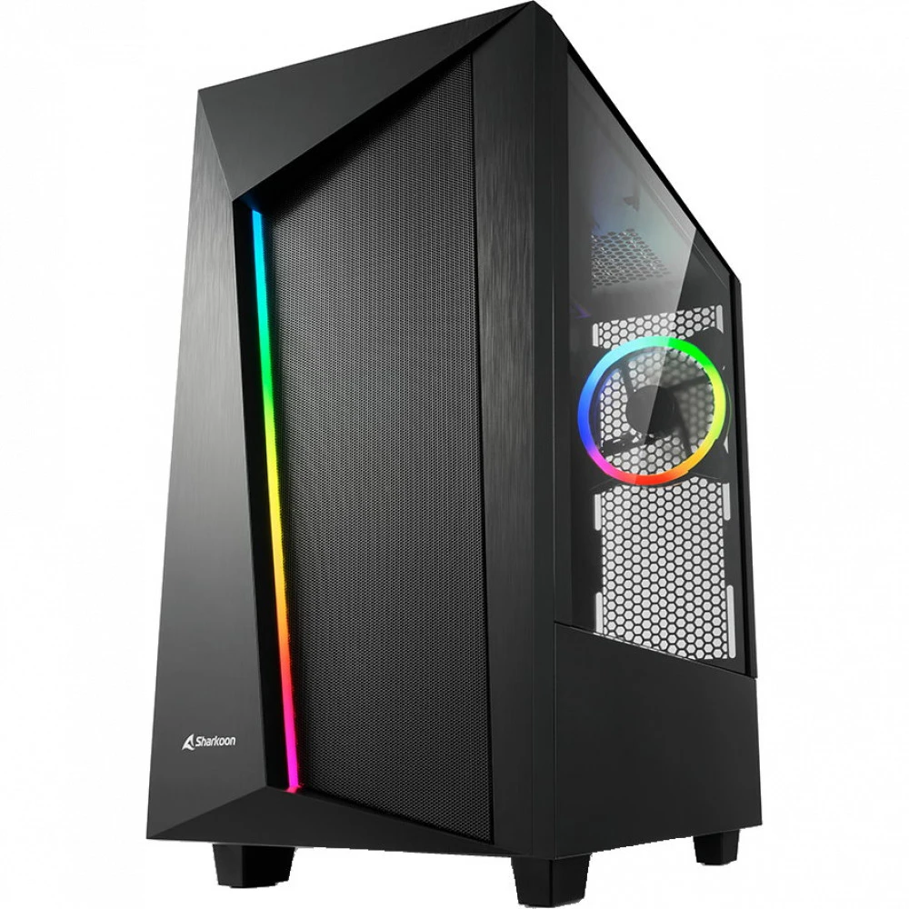 Корпус Sharkoon REV100, Midi Tower, ATX, m-ATX, Black, 2x3.5"/3x2.5", 2xUSB3.0