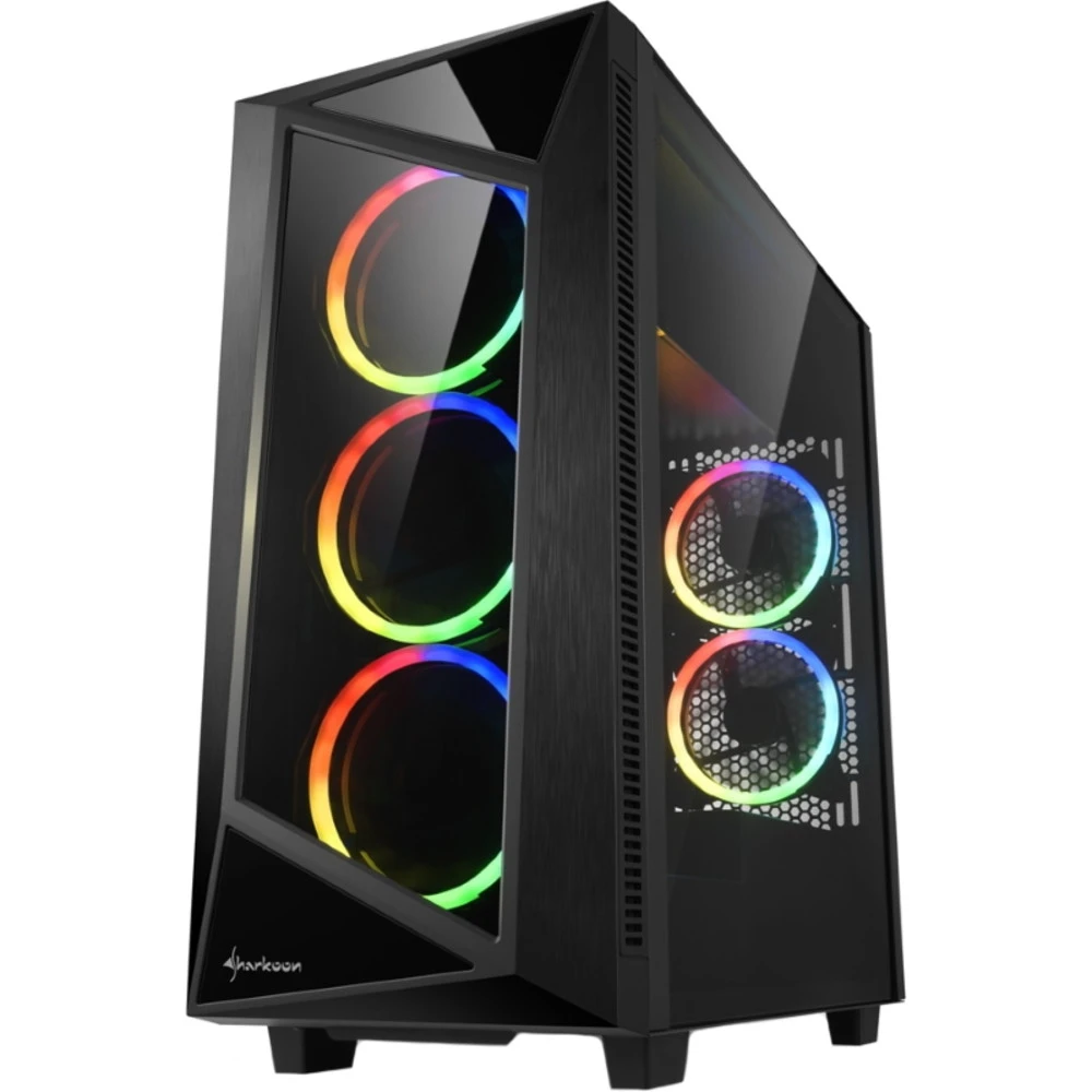Корпус Sharkoon REV200, Midi Tower, ATX, Black, 2x3.5"/4x.2.5", 2xUSB2.0, 2xUSB3.0