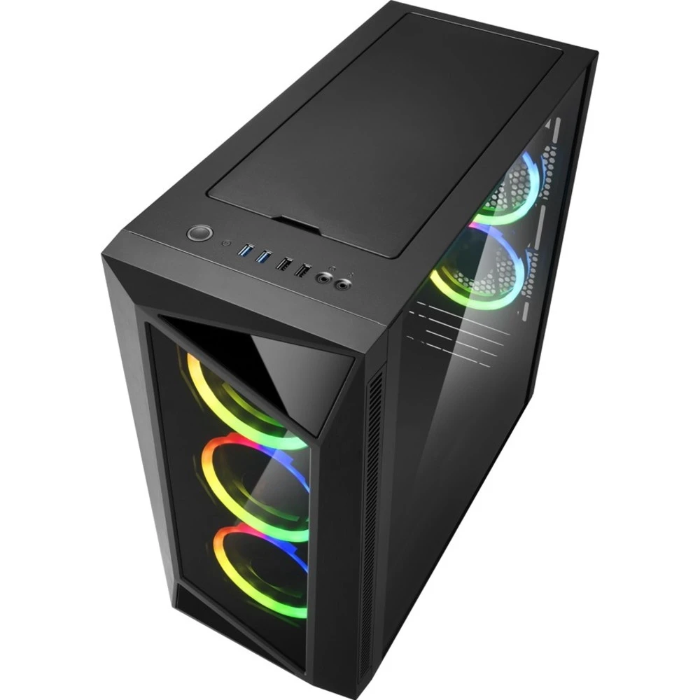 Корпус Sharkoon REV200, Midi Tower, ATX, Black, 2x3.5"/4x.2.5", 2xUSB2.0, 2xUSB3.0 — 2