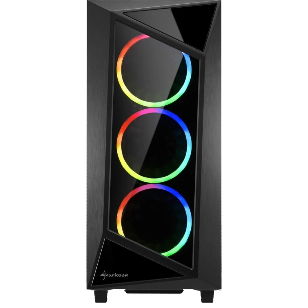 Корпус Sharkoon REV200, Midi Tower, ATX, Black, 2x3.5"/4x.2.5", 2xUSB2.0, 2xUSB3.0 — 3