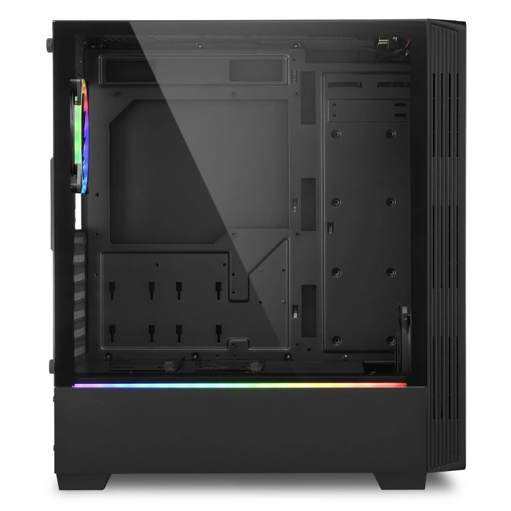 Корпус Sharkoon RGB LIT 100, Midi Tower, ATX, Black, 2x3.5"/6x2.5", USB2.0, 2xUSB3.0 — 4