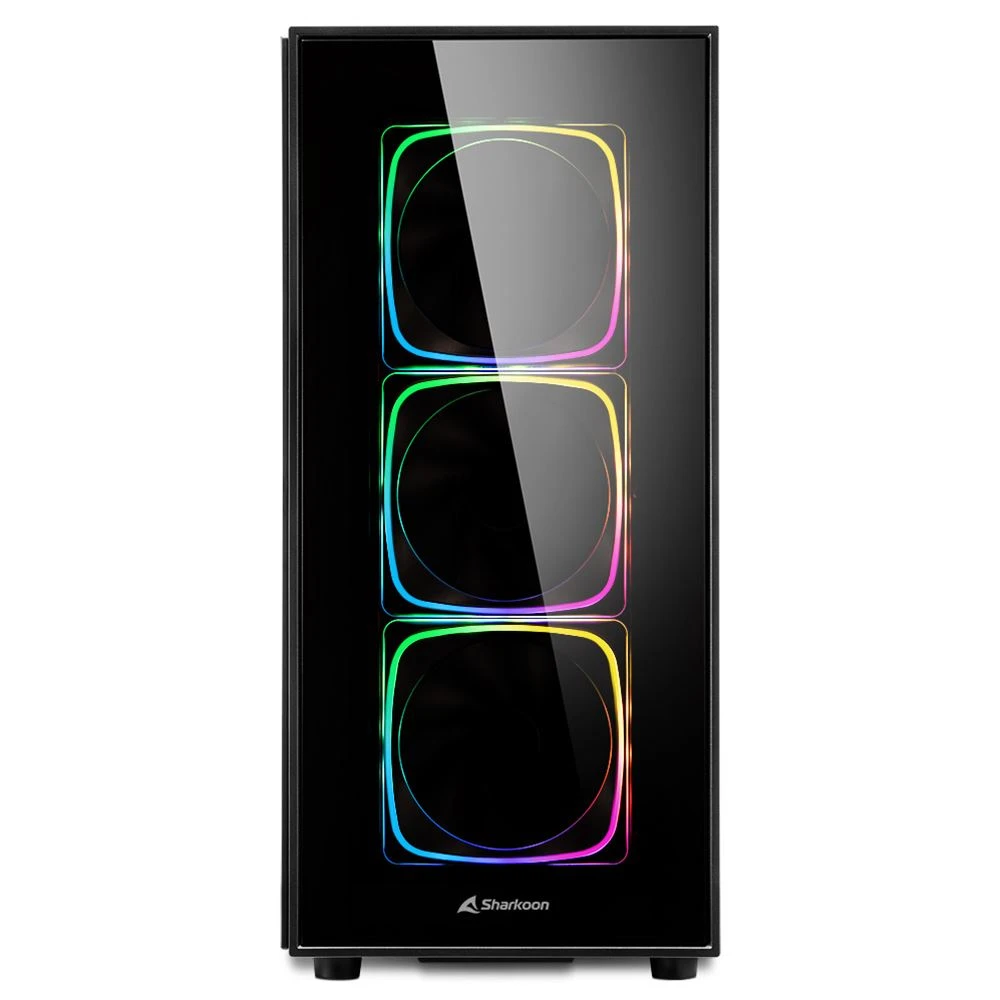 Корпус Sharkoon TG6 RGB, Midi Tower, ATX, Black, 2x3.5"/4x2.5", 2xUSB2.0, 2xUSB3.0 — 2