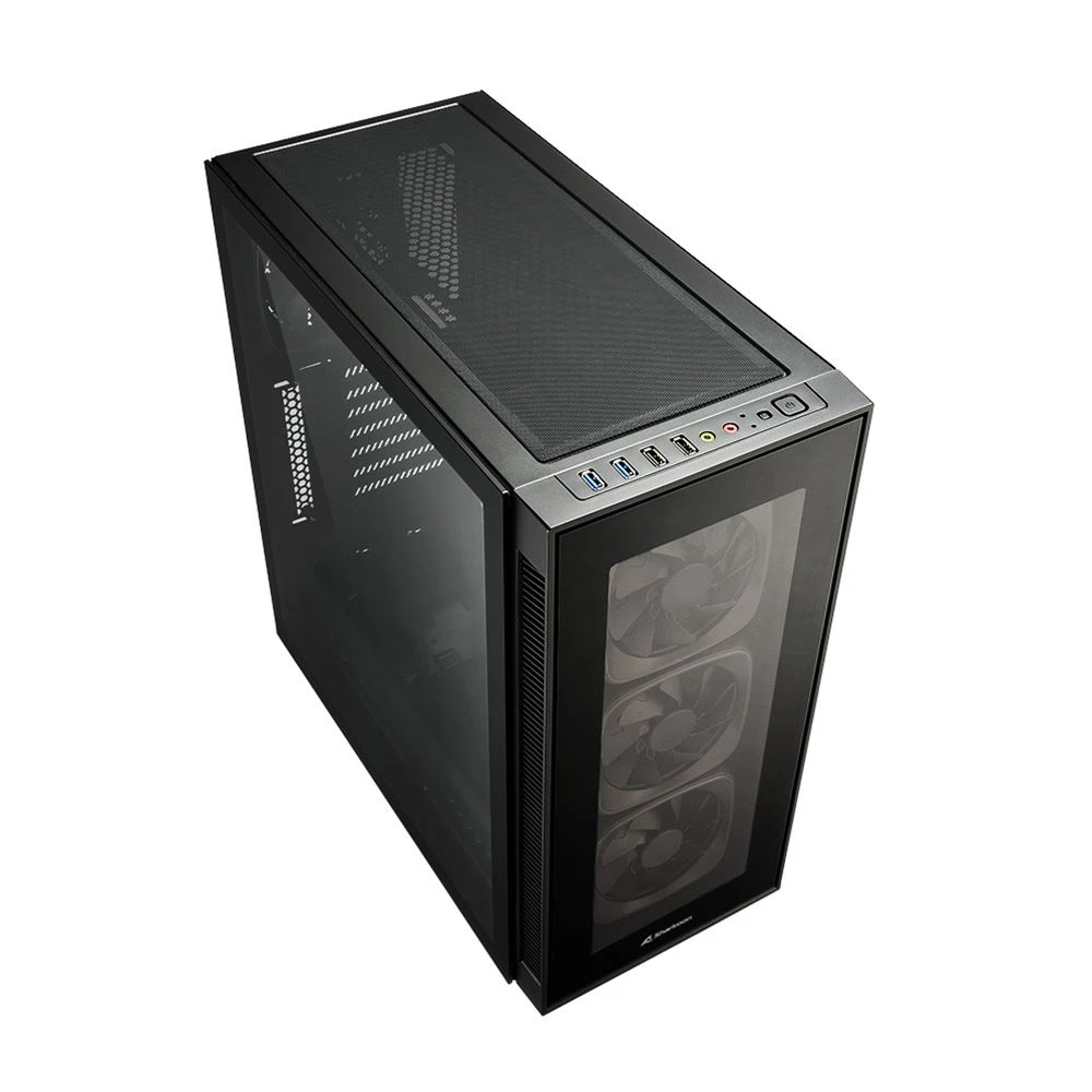 Корпус Sharkoon TG6 RGB, Midi Tower, ATX, Black, 2x3.5"/4x2.5", 2xUSB2.0, 2xUSB3.0 — 3