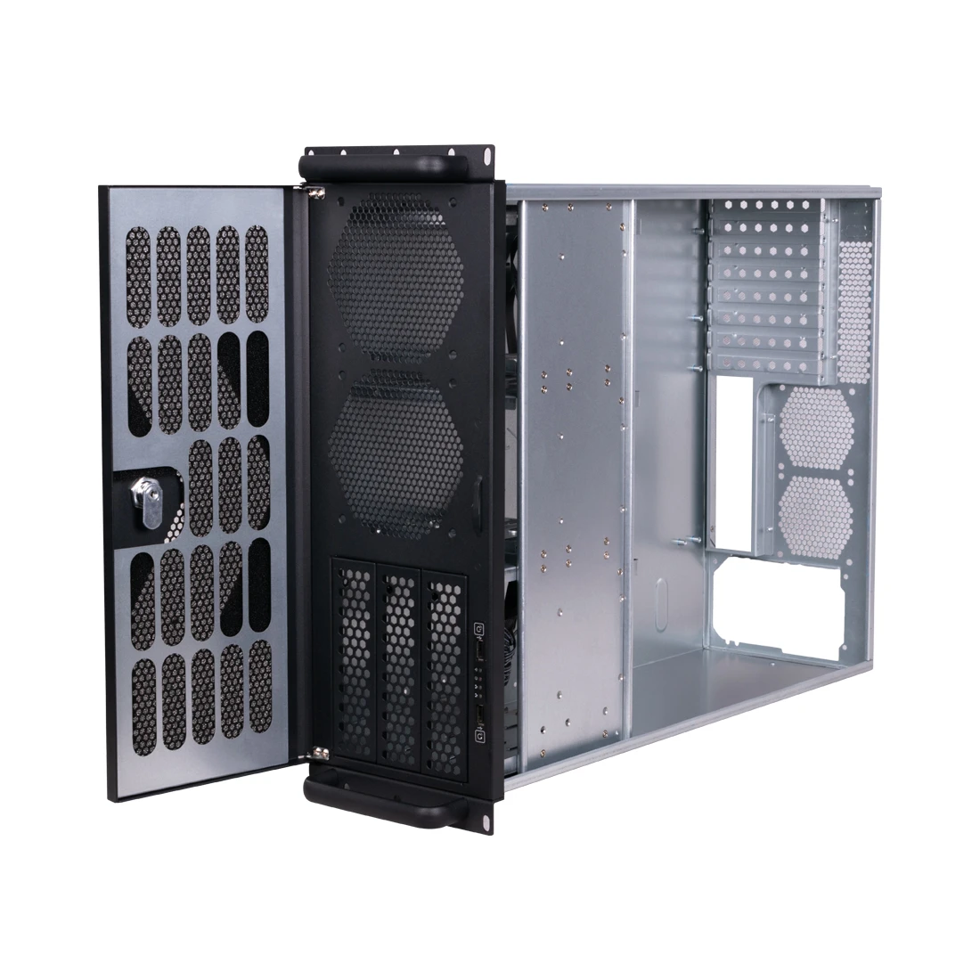 Корпус Delux DLC-MU415, 19" 4U, с салазками DLA-419, Black — 2