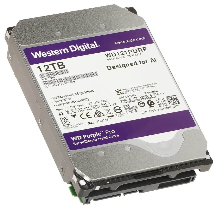 Жёсткий диск Western Digital Purple Pro, 12TB, 3.5", SATA III, 7200rpm, 256MB — 4