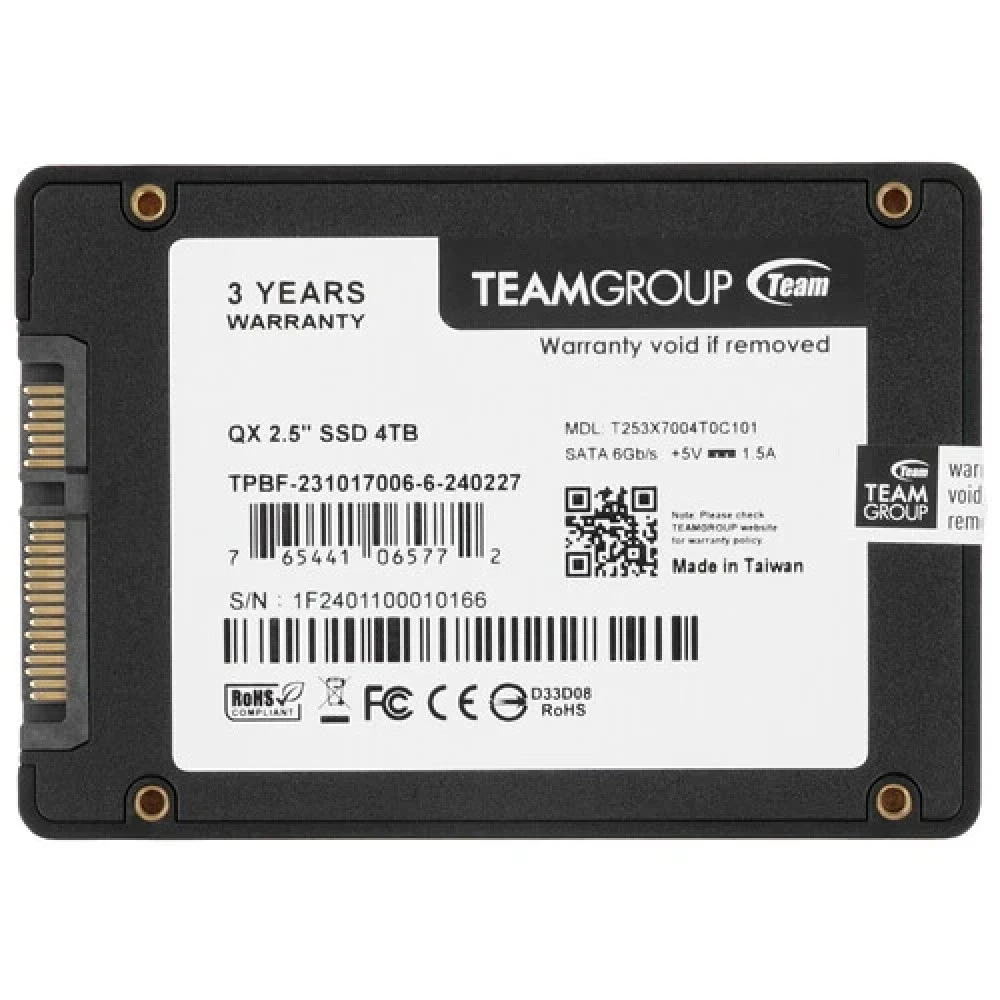 SSD накопитель SSD TeamGroup QX 4000GB SATA3 2.5" QLC R540MB/s — 4