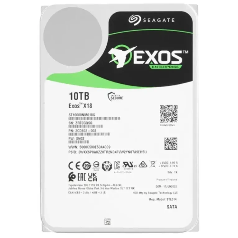 Жесткий диск Seagate EXOS X18 10TB SATA3 3.5", 7200rpm