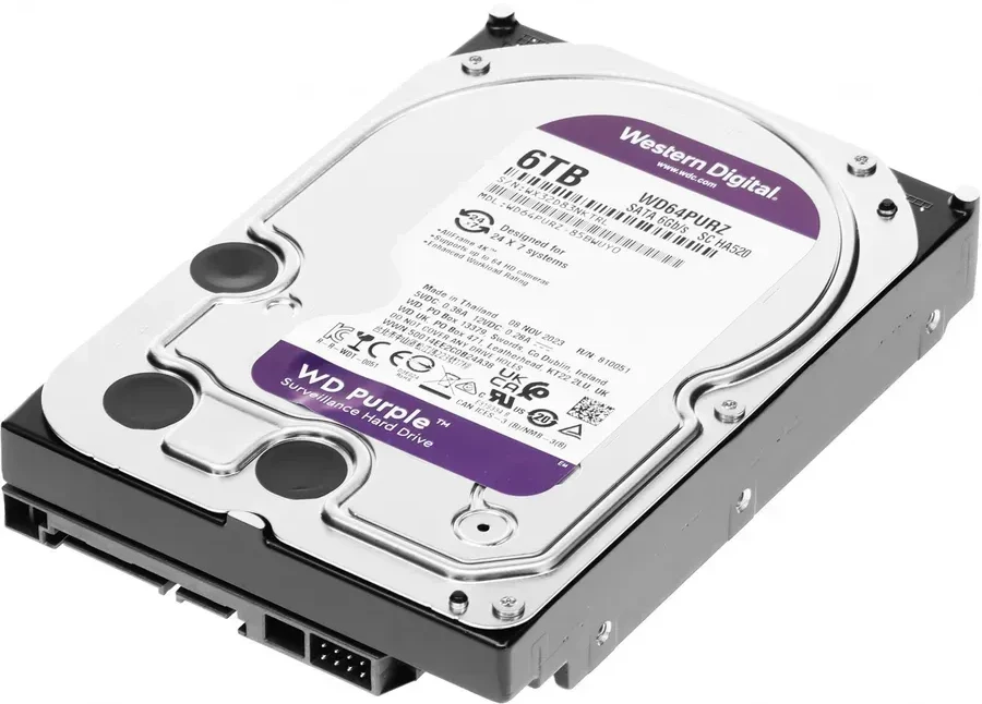 HDD Western Digital Purple 6TB 3.5" SATA, видеонаблюдение — 3