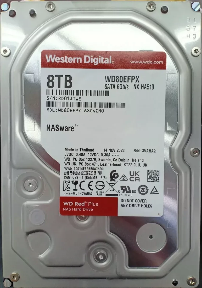 SSD накопитель HDD Western Digital RED Plus 8TB, NAS, 5400rpm, 3.5", 256MB — 2