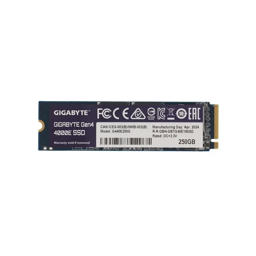 SSD накопитель Gigabyte G440E, 250GB, NVMe PCIe 4.0, 3500/1800 МБ/с
