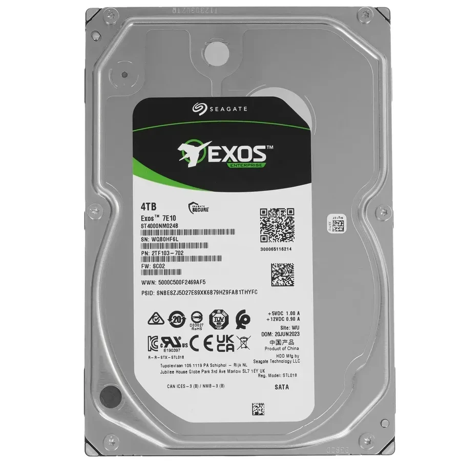 Накопитель SEAGATE Exos 7E10 4TB, 3.5", SATA 6Gb/s