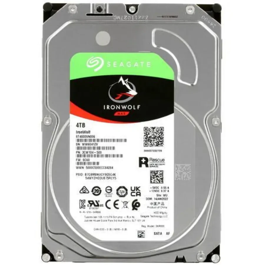 Накопитель SEAGATE IronWolf 4TB, 3.5", SATA