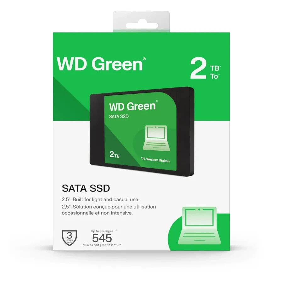 SSD накопитель SSD WD Green, 2TB, SATA, 2.5", 545MB/s