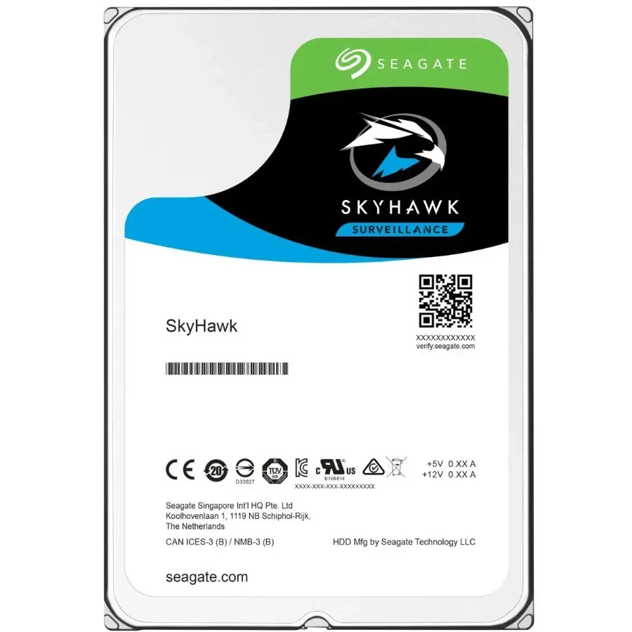 SSD накопитель HDD Seagate SkyHawk, 10TB, SATA, 3.5", 7200rpm