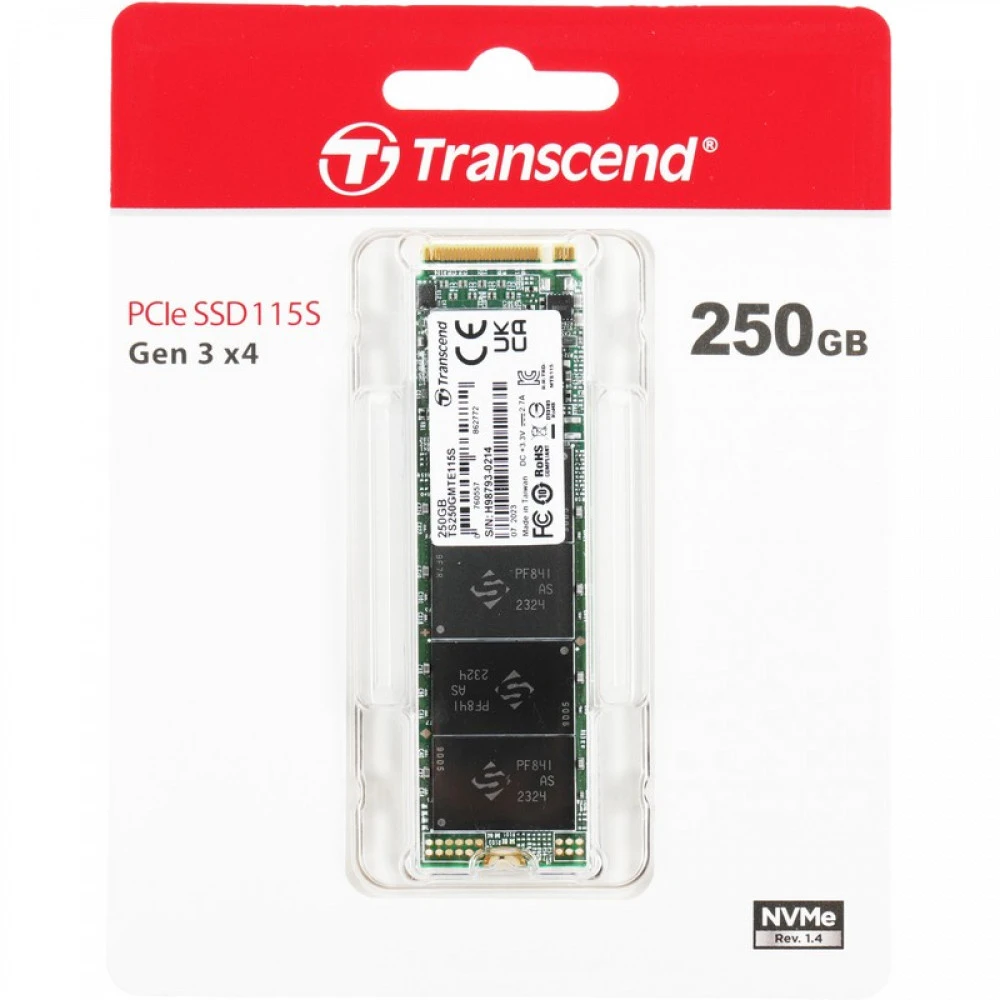 SSD накопитель SSD Transcend TS250GMTE115S 250GB, M.2 NVMe — 3