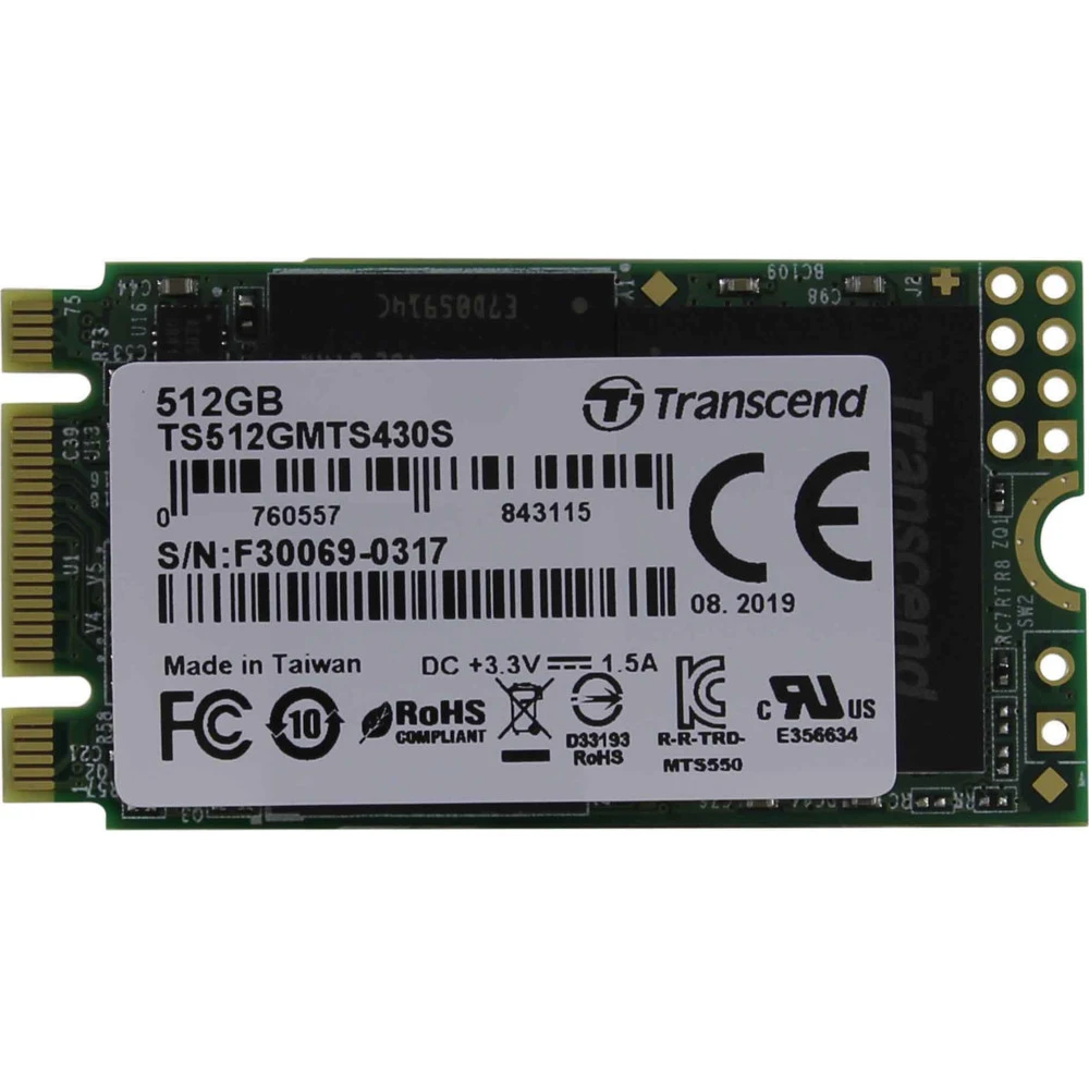 SSD накопитель SSD Transcend TS512GMTS430S, 512GB, M.2 — 2